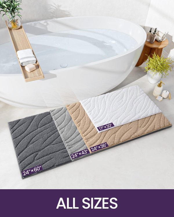 DEXI Bathroom Rugs 24x36, Non Slip Washable Bath Mat for Shower Floor, Luxury Soft Absorbent Bathmat with Rubber Backing, Quick Dry Microfiber Carpet, Dark Grey - Image 2