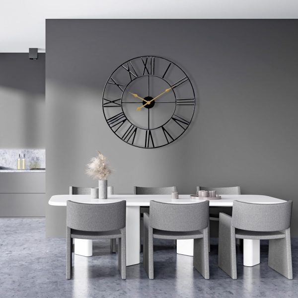 Sorbus Large Wall Clock for Living Room Decor - 24 inch Big Wall Clock Decorative - Battery Operated - Roman Numeral Analog Large Clock for Bedroom, Room, Home, Kitchen, Office, Wall Decor (Black) - Image 7